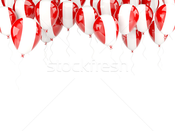 Ballon frame vlag Peru geïsoleerd witte Stockfoto © MikhailMishchenko