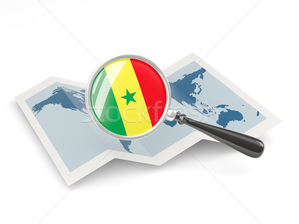 Magnified flag of senegal with map Stock photo © MikhailMishchenko