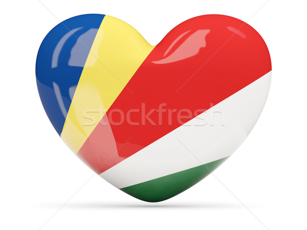 Hart icon vlag Seychellen geïsoleerd Stockfoto © MikhailMishchenko
