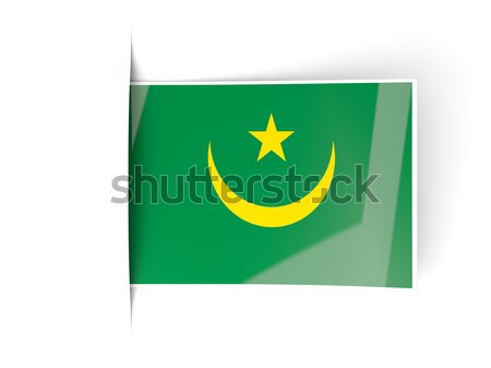квадратный Label флаг Мавритания изолированный белый Сток-фото © MikhailMishchenko