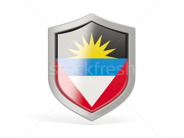 Shield icon with flag of antigua and barbuda Stock photo © MikhailMishchenko