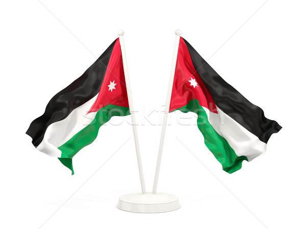 Two waving flags of jordan Stock photo © MikhailMishchenko