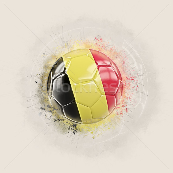 Grunge voetbal vlag België 3d illustration wereld Stockfoto © MikhailMishchenko