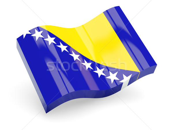 3D Flagge Bosnien-Herzegowina isoliert weiß Reise Stock foto © MikhailMishchenko