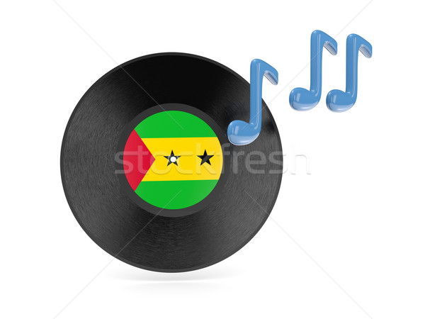 Vinyl disk with flag of sao tome and principe Stock photo © MikhailMishchenko