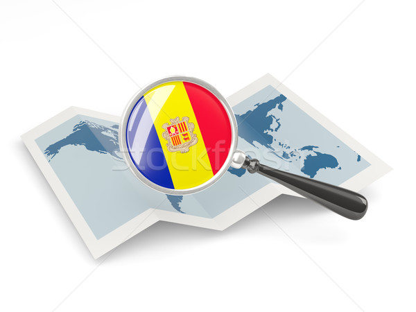 Bandeira Andorra mapa branco Foto stock © MikhailMishchenko