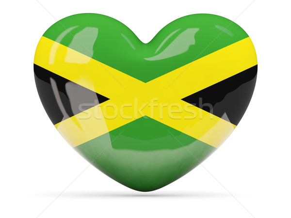 Heart shaped icon with flag of jamaica Stock photo © MikhailMishchenko