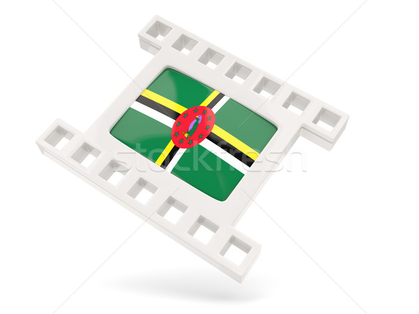 Filme ícone bandeira Dominica isolado branco Foto stock © MikhailMishchenko