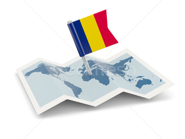 Mapa bandeira Chade isolado branco Foto stock © MikhailMishchenko