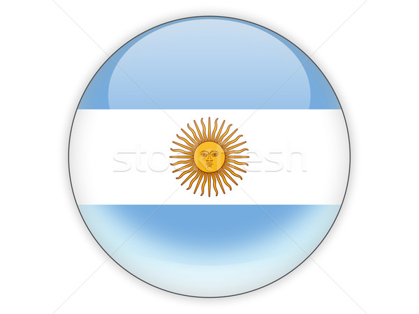 Foto stock: Icono · bandera · Argentina · aislado · blanco · viaje