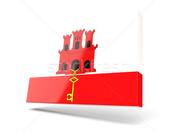 Square icon with flag of gibraltar Stock photo © MikhailMishchenko