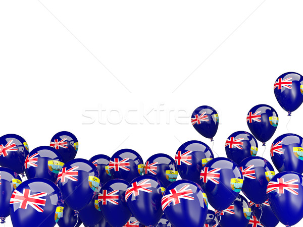 Stockfoto: Vliegen · ballonnen · vlag · geïsoleerd · witte