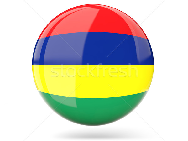 Foto stock: Icono · bandera · Mauricio · signo · blanco