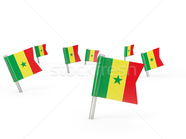 Foto stock: Cuadrados · bandera · Senegal · aislado · blanco · país