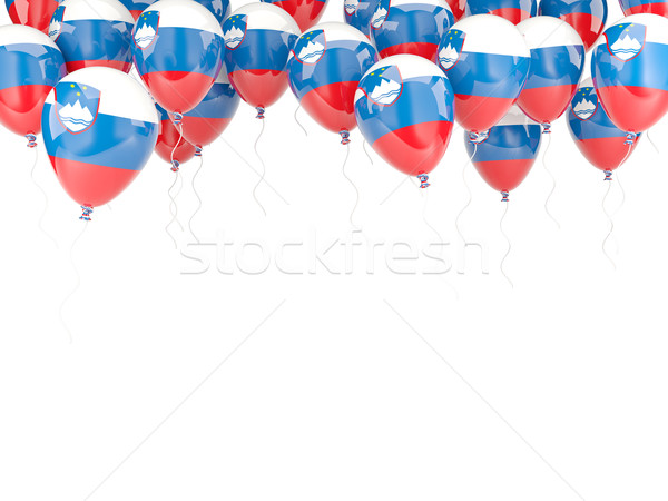 Balon çerçeve bayrak Slovenya yalıtılmış beyaz Stok fotoğraf © MikhailMishchenko