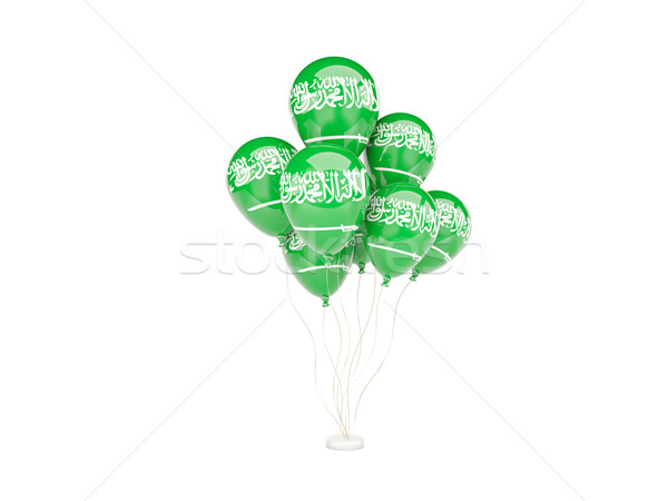 Vliegen ballonnen vlag Saoedi-Arabië geïsoleerd witte Stockfoto © MikhailMishchenko