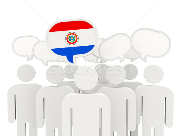 Emberek zászló Paraguay izolált fehér megbeszélés Stock fotó © MikhailMishchenko