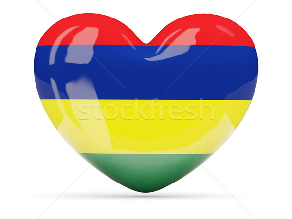 Heart shaped icon with flag of mauritius Stock photo © MikhailMishchenko