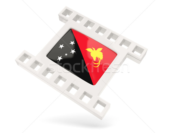 Stock photo: Movie icon with flag of papua new guinea