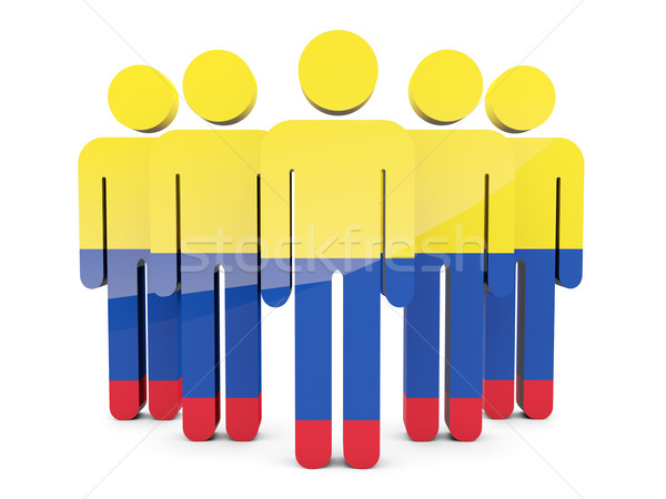 Stok fotoğraf: Insanlar · bayrak · Kolombiya · yalıtılmış · beyaz · kalabalık