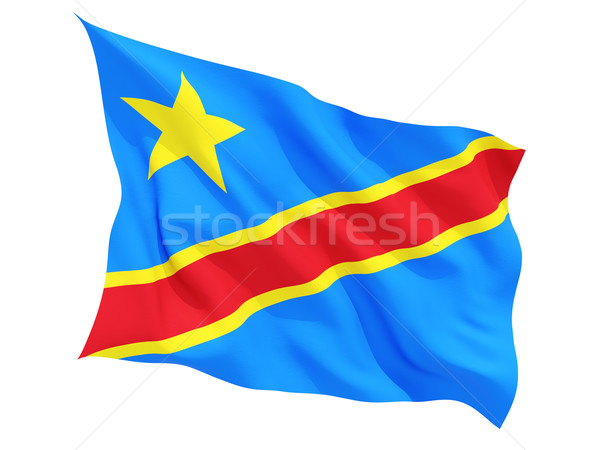 Flagge demokratischen Republik Kongo isoliert Stock foto © MikhailMishchenko