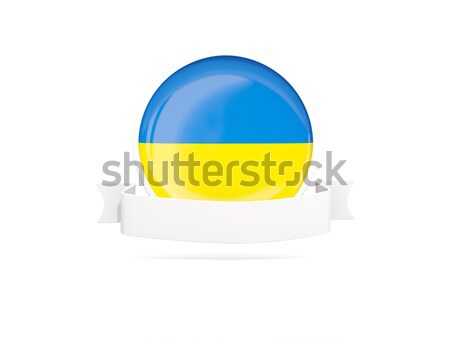 Icona bandiera Ucraina isolato bianco viaggio Foto d'archivio © MikhailMishchenko