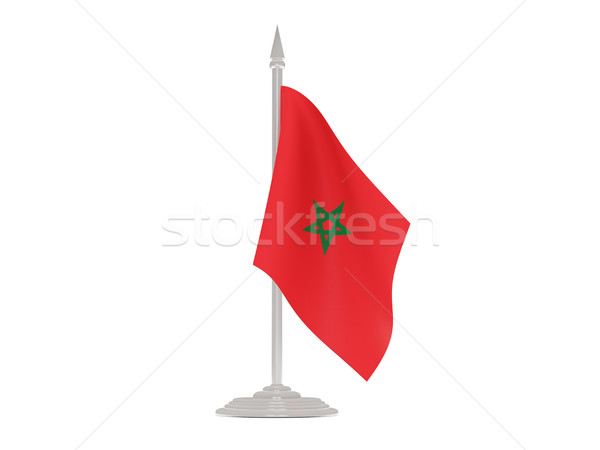 Flag of morocco with flagpole. 3d render Stock photo © MikhailMishchenko