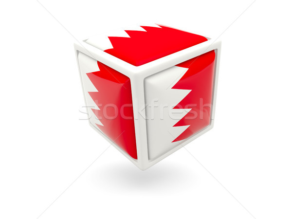Bandera Bahréin cubo icono aislado blanco Foto stock © MikhailMishchenko
