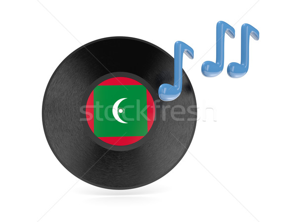 Vinyl disk with flag of maldives Stock photo © MikhailMishchenko