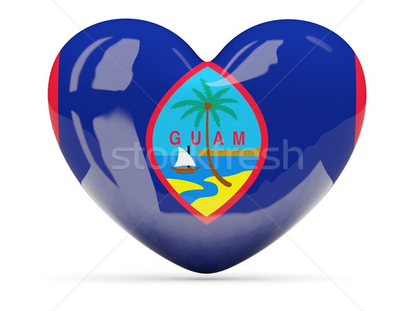 сердце икона флаг Гуам изолированный Сток-фото © MikhailMishchenko