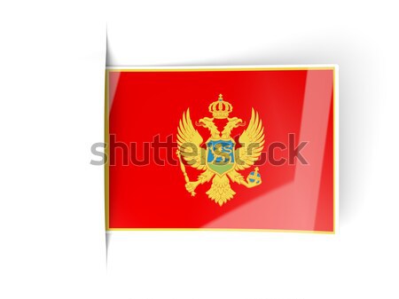 Сток-фото: квадратный · металл · кнопки · флаг · Черногория · изолированный