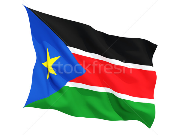 Bandiera meridionale Sudan isolato bianco Foto d'archivio © MikhailMishchenko