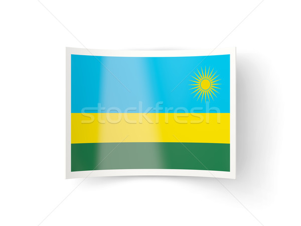 Ikona banderą Rwanda odizolowany biały kraju Zdjęcia stock © MikhailMishchenko