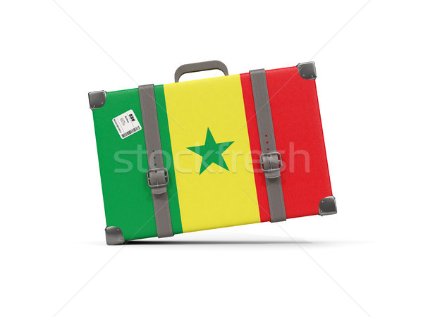 [[stock_photo]]: Bagages · pavillon · Sénégal · valise · isolé · blanche