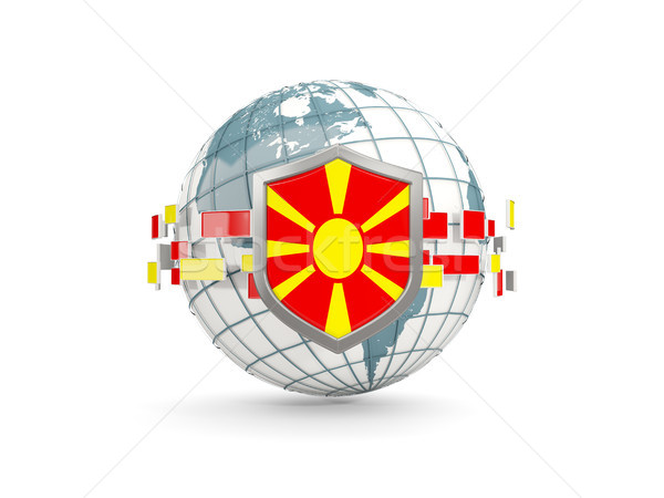 мира щит флаг Македонии изолированный белый Сток-фото © MikhailMishchenko