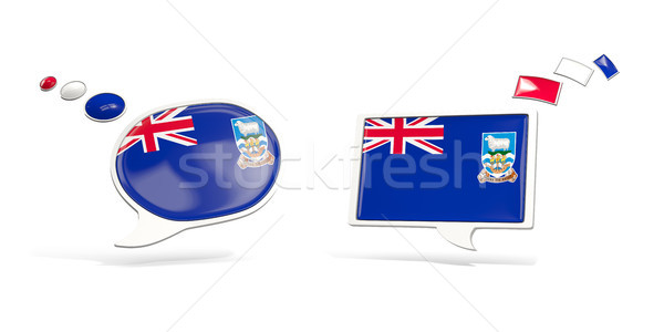 Dos chat iconos bandera islas malvinas cuadrados Foto stock © MikhailMishchenko