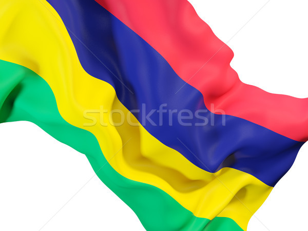 Bandiera Mauritius primo piano illustrazione 3d viaggio Foto d'archivio © MikhailMishchenko