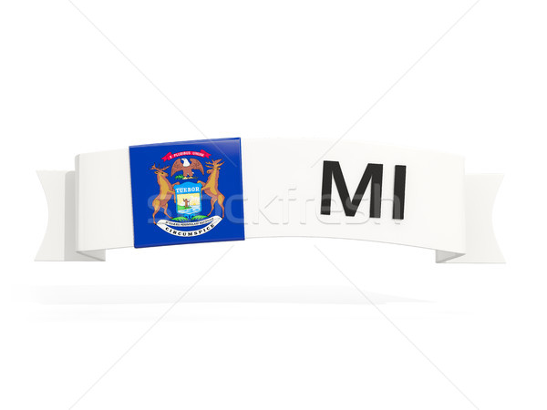 Foto stock: Michigan · bandera · banner · abreviatura · aislado · blanco