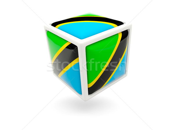 Zászló Tanzánia kocka ikon izolált fehér Stock fotó © MikhailMishchenko