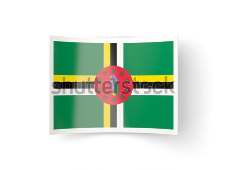 Praça ícone bandeira Dominica metal quadro Foto stock © MikhailMishchenko