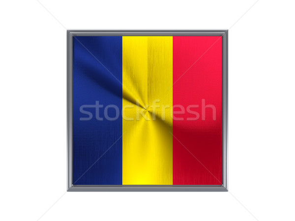 Square metal button with flag of chad Stock photo © MikhailMishchenko