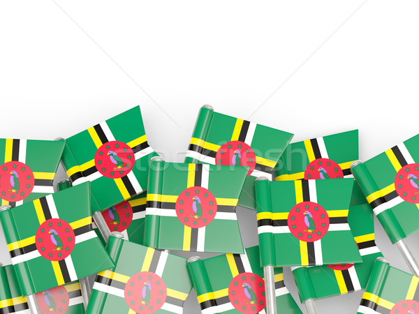 Bandeira pin Dominica isolado branco fundo Foto stock © MikhailMishchenko