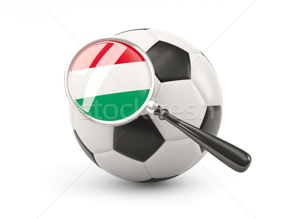Stockfoto: Voetbal · vlag · Hongarije · geïsoleerd · witte