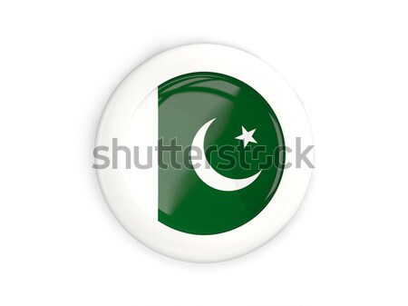 Stockfoto: Sticker · vlag · Pakistan · geïsoleerd · witte · reizen