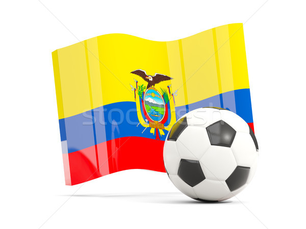 Stock photo: Football with waving flag of ecuador isolated on white
