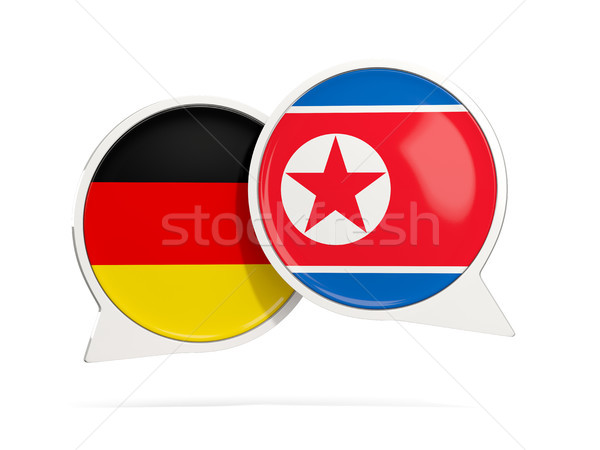 Chat bubbles of Germany and North Korea isolated on white Stock photo © MikhailMishchenko
