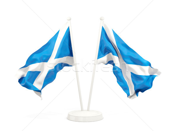 Two waving flags of scotland Stock photo © MikhailMishchenko