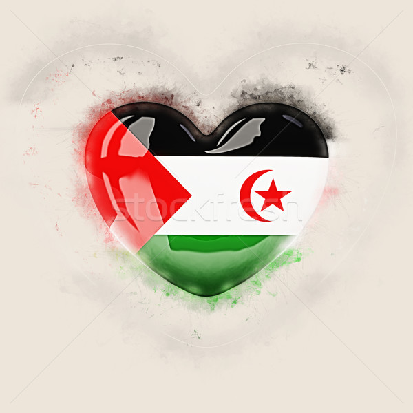 Cuore bandiera occidentale sahara grunge illustrazione 3d Foto d'archivio © MikhailMishchenko