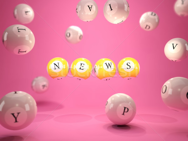 ştiri litere loterie izolat roz Imagine de stoc © MikhailMishchenko