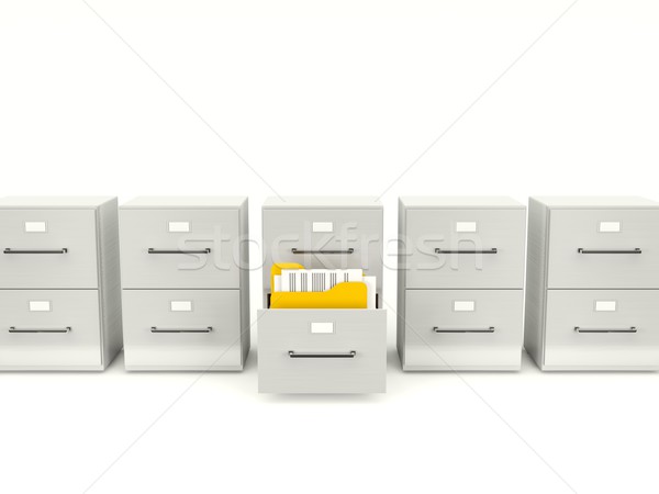 Archiwum szafka odizolowany biały Internetu Zdjęcia stock © MikhailMishchenko